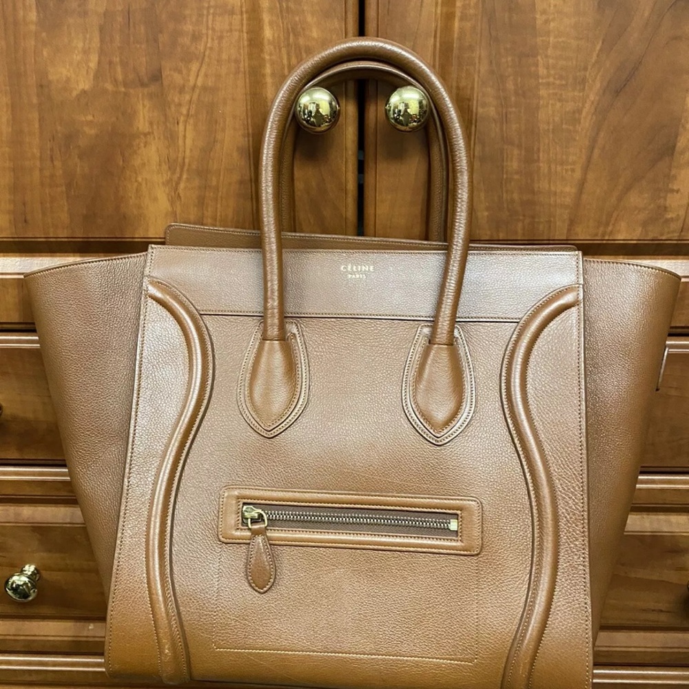 Celine Camel Luggage Leather Women's Bag - Picture 1 of 9